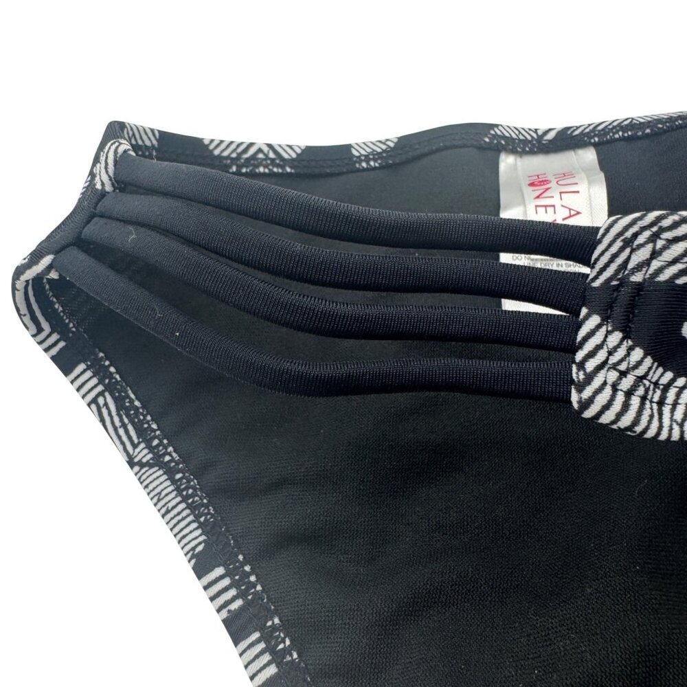 Hula Honey Womens Size L Bikini Bottom Black White Print New With Tags - Picture 6 of 7